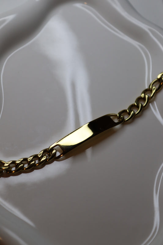 Engraved bracelet with golden bar (PRE-ORDER)