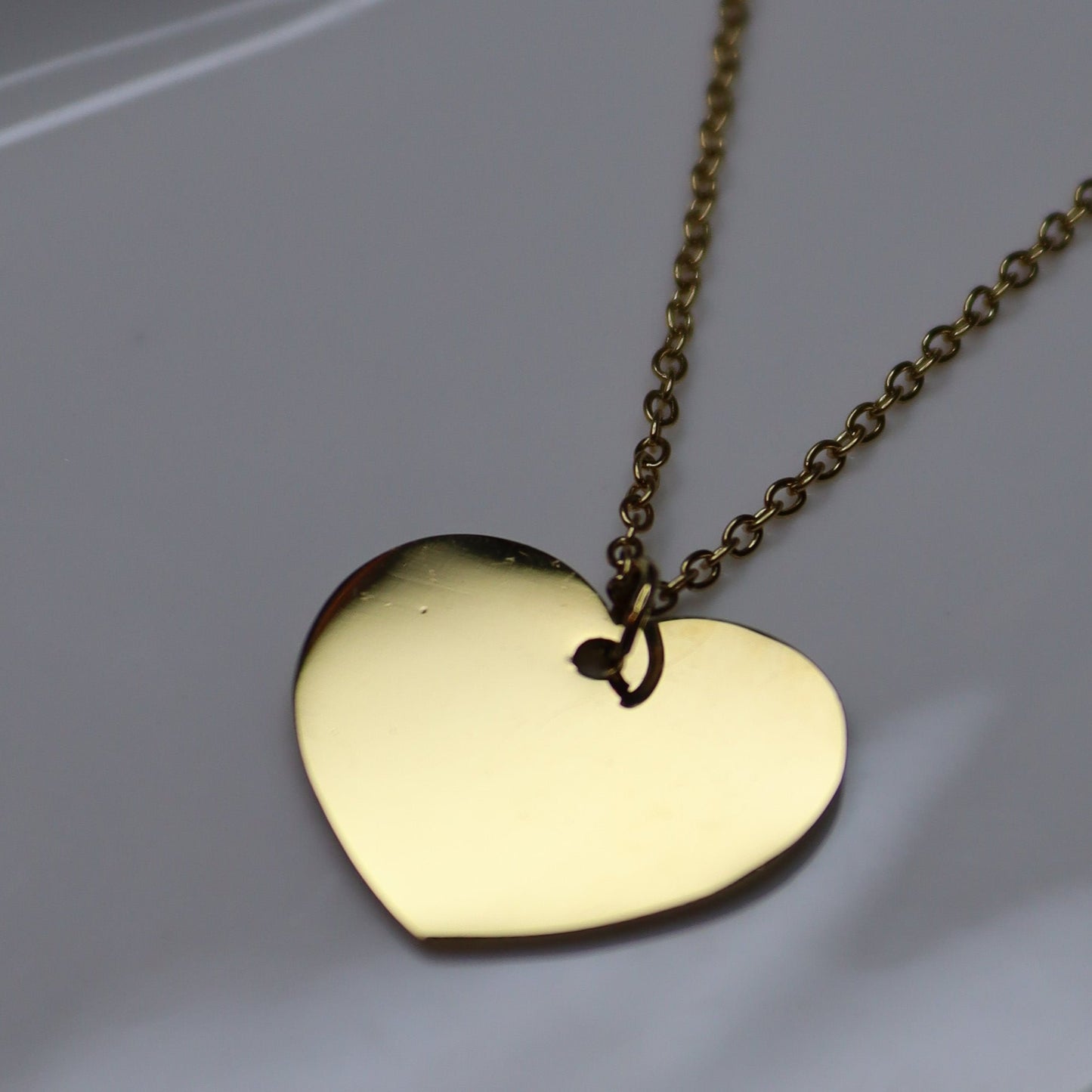 Engraved necklace with heart charm (PRE-ORDER)